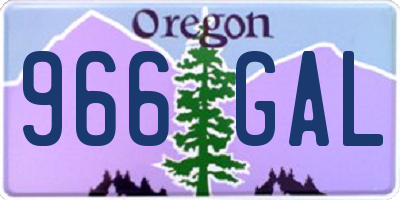OR license plate 966GAL