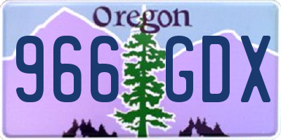 OR license plate 966GDX