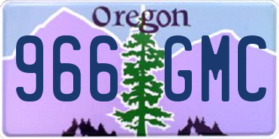 OR license plate 966GMC