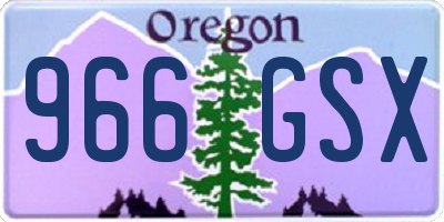 OR license plate 966GSX