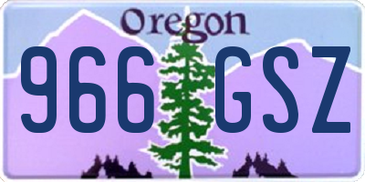 OR license plate 966GSZ