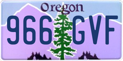 OR license plate 966GVF