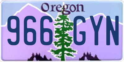 OR license plate 966GYN