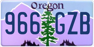 OR license plate 966GZB