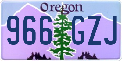 OR license plate 966GZJ