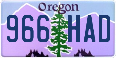 OR license plate 966HAD