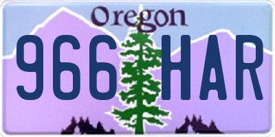 OR license plate 966HAR