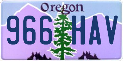 OR license plate 966HAV
