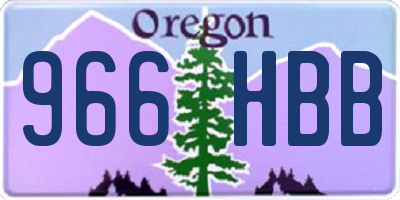 OR license plate 966HBB