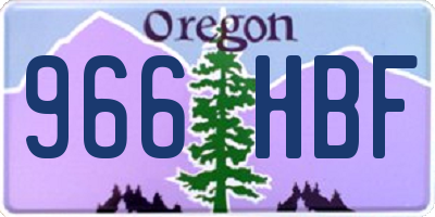 OR license plate 966HBF