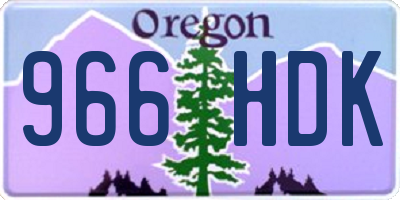 OR license plate 966HDK