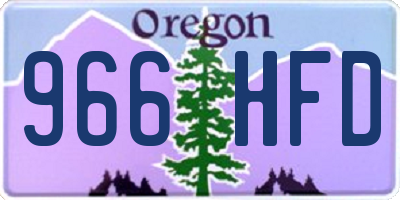 OR license plate 966HFD
