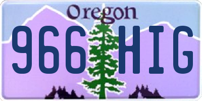 OR license plate 966HIG