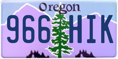 OR license plate 966HIK