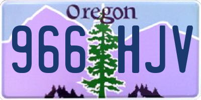 OR license plate 966HJV