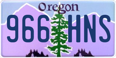 OR license plate 966HNS