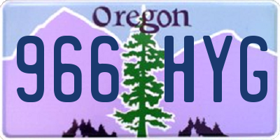 OR license plate 966HYG
