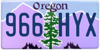 OR license plate 966HYX
