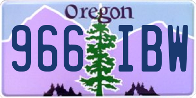 OR license plate 966IBW