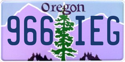 OR license plate 966IEG