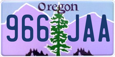 OR license plate 966JAA
