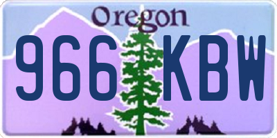 OR license plate 966KBW