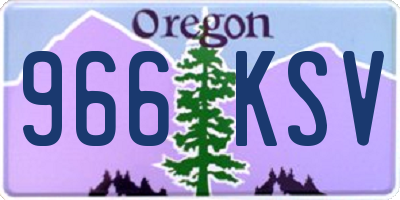 OR license plate 966KSV