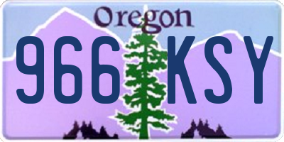 OR license plate 966KSY