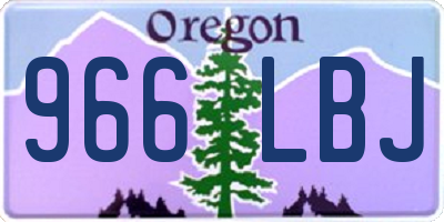 OR license plate 966LBJ
