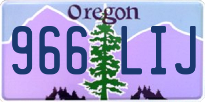 OR license plate 966LIJ
