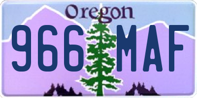 OR license plate 966MAF
