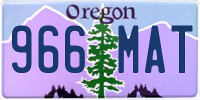 OR license plate 966MAT