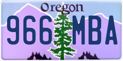 OR license plate 966MBA