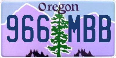 OR license plate 966MBB