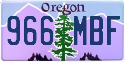OR license plate 966MBF