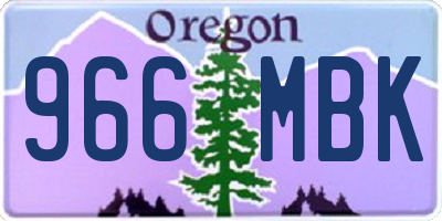 OR license plate 966MBK
