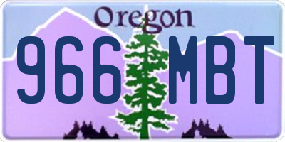 OR license plate 966MBT