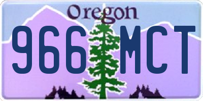 OR license plate 966MCT