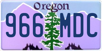 OR license plate 966MDC