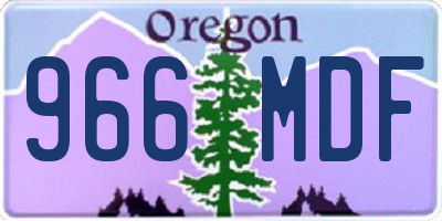 OR license plate 966MDF