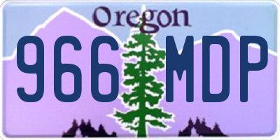 OR license plate 966MDP