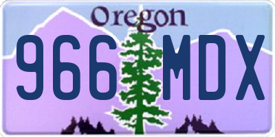 OR license plate 966MDX