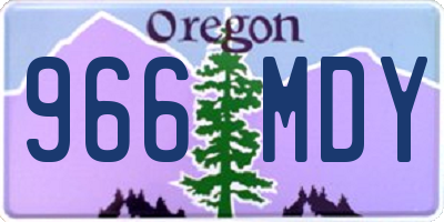 OR license plate 966MDY