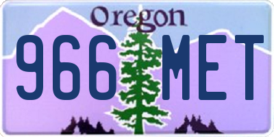 OR license plate 966MET