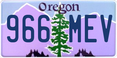 OR license plate 966MEV