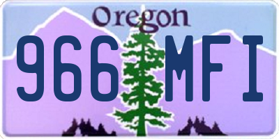 OR license plate 966MFI