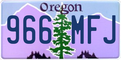 OR license plate 966MFJ