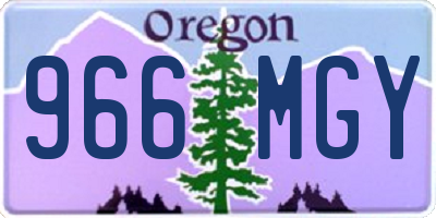 OR license plate 966MGY