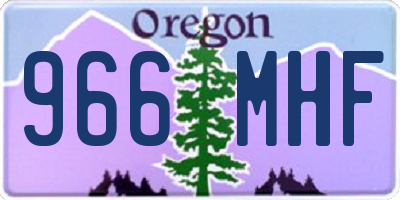 OR license plate 966MHF