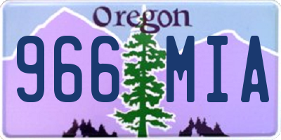 OR license plate 966MIA